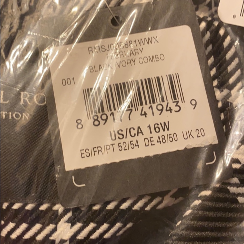 Rachel Roy Plaid Blazer black and white NWT - Picture 4 of 8